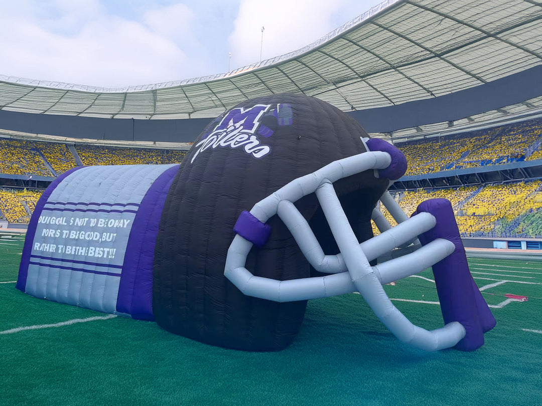 custom inflatable football helmet Tunnel 22x16x12ft Order a custom helmet now! Inflatable Commercial Event Tailgating Custom