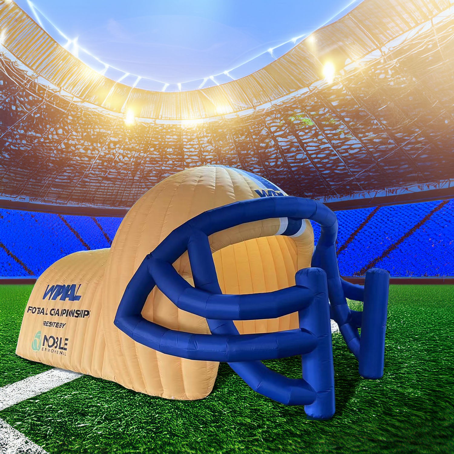 custom inflatable football helmet Tunnel 22x16x12ft Need a custom size Custom Inflatable: LA Rams Helmet